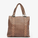 Gucci Leather Bamboo Bar Braided Handles Tote Bag
