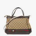 Gucci Mayfair Bow Beige GG Canvas Top Handle Bag