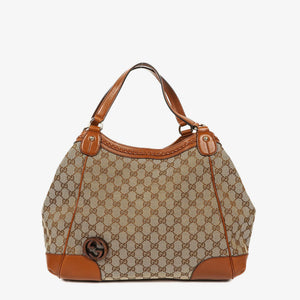 Sac cabas Gucci Medium Brick Lane en toile Monogram marron