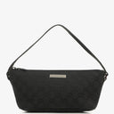 Gucci Mini Baguette Black GG Monogram Pochette Boat