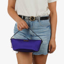 Gucci Mini Baguette Satin Pochette Boat Blue Bag
