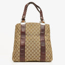 Gucci Monogram Bamboo Braided Handles Bag