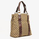 Gucci Monogram Bamboo Braided Handles Bag