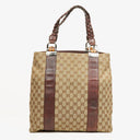 Gucci Monogram Bamboo Braided Handles Bag