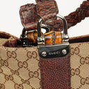Gucci Monogram Bamboo Braided Handles Bag