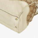 Gucci Monogram Canvas Ivory Diana Bamboo Top Handle Tote