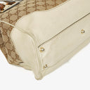 Gucci Monogram Canvas Ivory Diana Bamboo Top Handle Tote