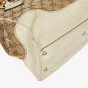 Gucci Monogram Canvas Ivory Diana Bamboo Top Handle Tote
