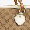 Gucci Monogram Canvas Ivory Diana Bamboo Top Handle Tote