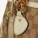 Gucci Monogram Canvas Ivory Diana Bamboo Top Handle Tote
