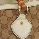 Gucci Monogram Canvas Ivory Diana Bamboo Top Handle Tote