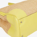 Gucci Natural Woven Straw and Leather Bamboo Shopper Tote Bag