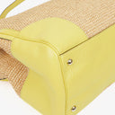Gucci Natural Woven Straw and Leather Bamboo Shopper Tote Bag