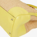 Gucci Natural Woven Straw and Leather Bamboo Shopper Tote Bag
