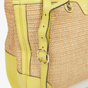 Gucci Natural Woven Straw and Leather Bamboo Shopper Tote Bag
