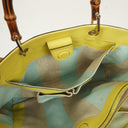Gucci Natural Woven Straw and Leather Bamboo Shopper Tote Bag