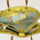 Gucci Natural Woven Straw and Leather Bamboo Shopper Tote Bag