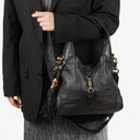 Gucci New Jackie Black Pebbled Leather Bag