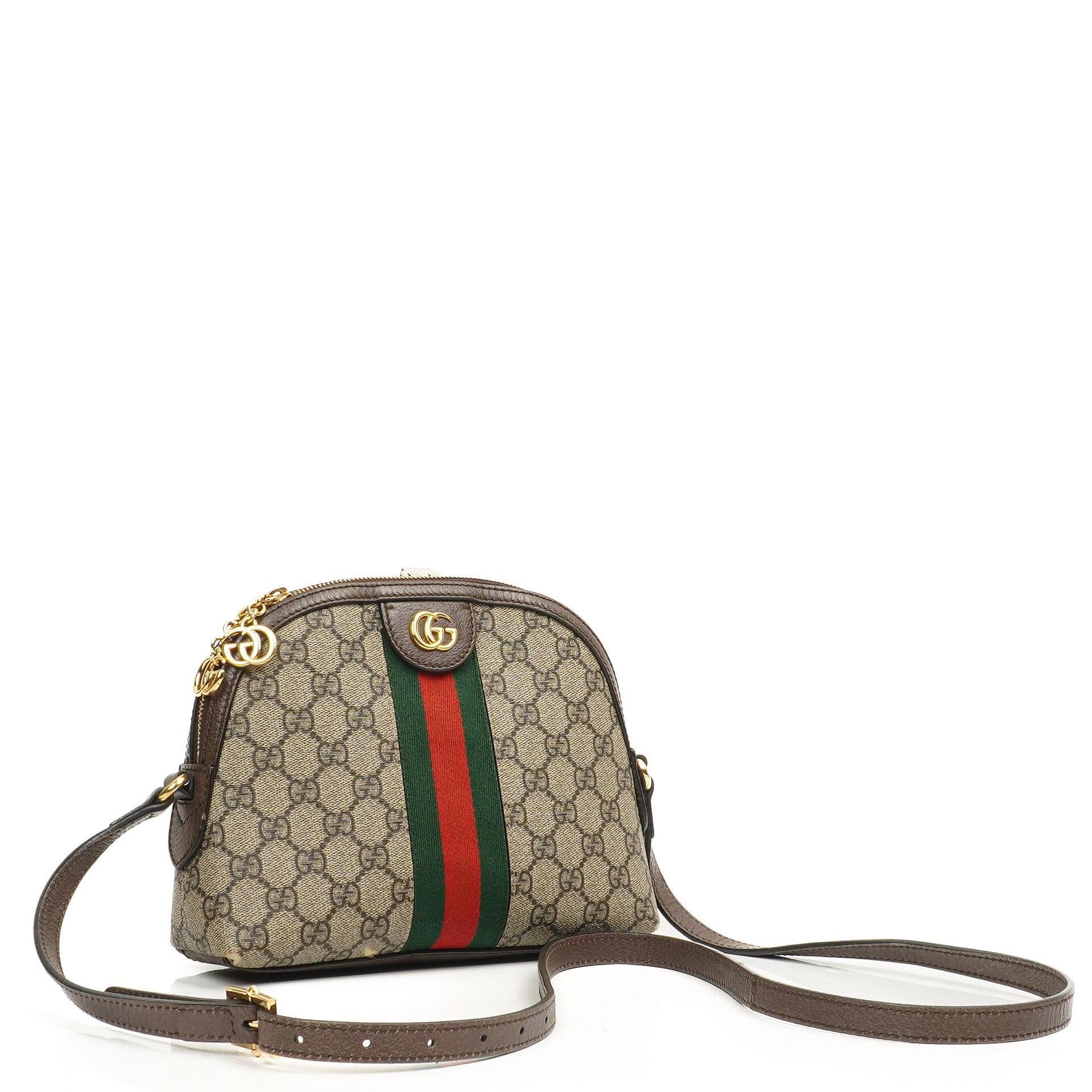 Gucci Ophidia Dome Small Web GG Supreme Monogram Shoulder Bag