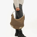 Gucci Princy Beige/Ebony GG Fabric Hobo Bag