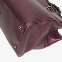 Gucci Purple Pebbled Calfskin Medium Bamboo Shopper Tote Bag