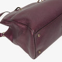 Gucci Purple Pebbled Calfskin Medium Bamboo Shopper Tote Bag