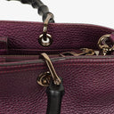 Gucci Purple Pebbled Calfskin Medium Bamboo Shopper Tote Bag