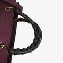 Gucci Purple Pebbled Calfskin Medium Bamboo Shopper Tote Bag