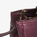 Gucci Purple Pebbled Calfskin Medium Bamboo Shopper Tote Bag