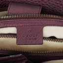 Gucci Purple Pebbled Calfskin Medium Bamboo Shopper Tote Bag