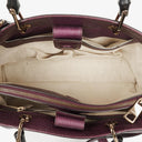 Gucci Purple Pebbled Calfskin Medium Bamboo Shopper Tote Bag
