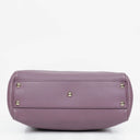 Gucci Purple Pebbled Calfskin Mini Bamboo Tote Bag