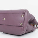 Gucci Purple Pebbled Calfskin Mini Bamboo Tote Bag