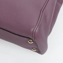 Gucci Purple Pebbled Calfskin Mini Bamboo Tote Bag
