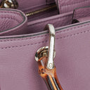 Gucci Purple Pebbled Calfskin Mini Bamboo Tote Bag