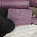 Gucci Purple Pebbled Calfskin Mini Bamboo Tote Bag