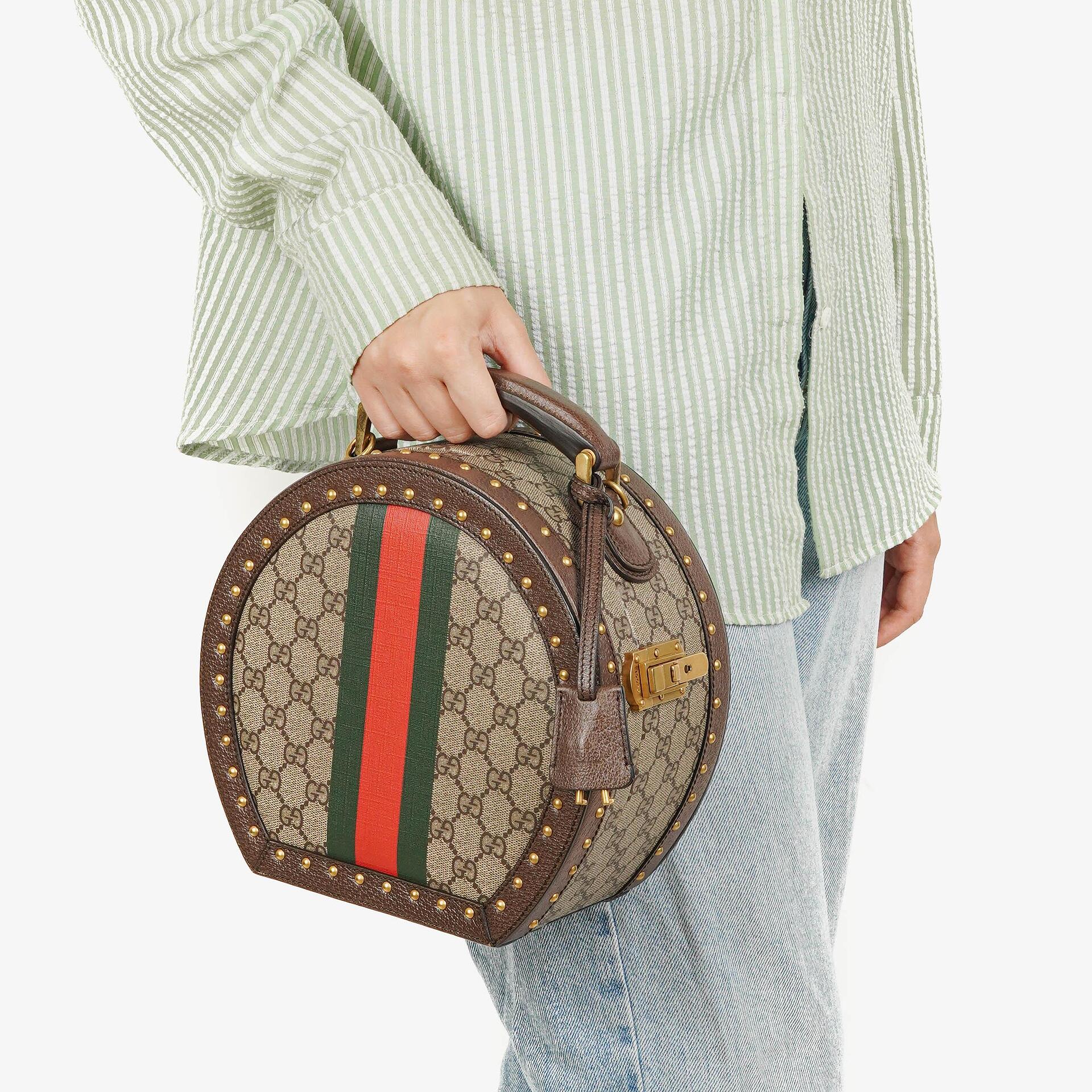 Gucci Savoy Extra Small Web GG Supreme Canvas Hat Case