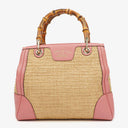 Gucci Shopper Bamboo Raffia Tote Bag