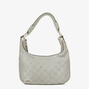 Gucci Silver Metallic Canvas Hobo Bag