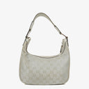 Gucci Silver Metallic Canvas Hobo Bag