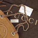 Gucci Small Soho Bowler Brown Nubuck Bag