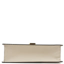 Gucci Small Sylvie Web Stripe Flap Shoulder Bag Ivory Off White Calfskin