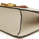 Gucci Small Sylvie Web Stripe Flap Shoulder Bag Ivory Off White Calfskin