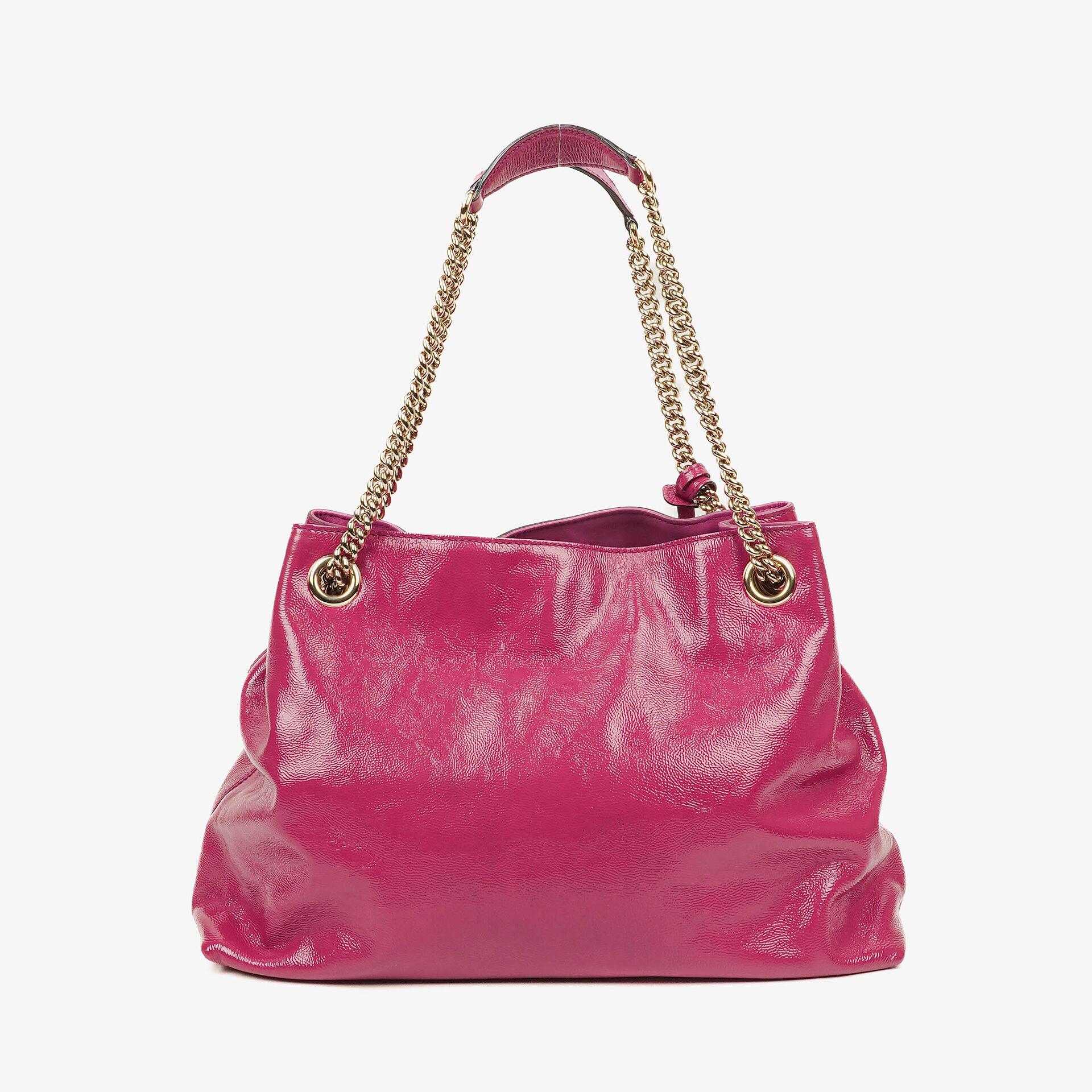 Gucci Soho Pink Patent Leather Chain Tote Bag