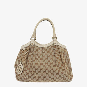 Gucci Sukey Mittelgroße Beige GG Canvas Hobo-Tasche