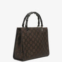 Gucci Vintage Bamboo Brown GG Canvas Tote Bag