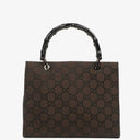Gucci Vintage Bamboo Brown GG Canvas Tote Bag