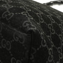 Gucci Vintage Bamboo Top Handle Black GG Hobo Shoulder Bag