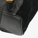 Gucci Vintage Black Suede and Bamboo Backpack