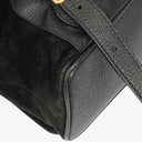 Gucci Vintage Black Suede and Bamboo Backpack